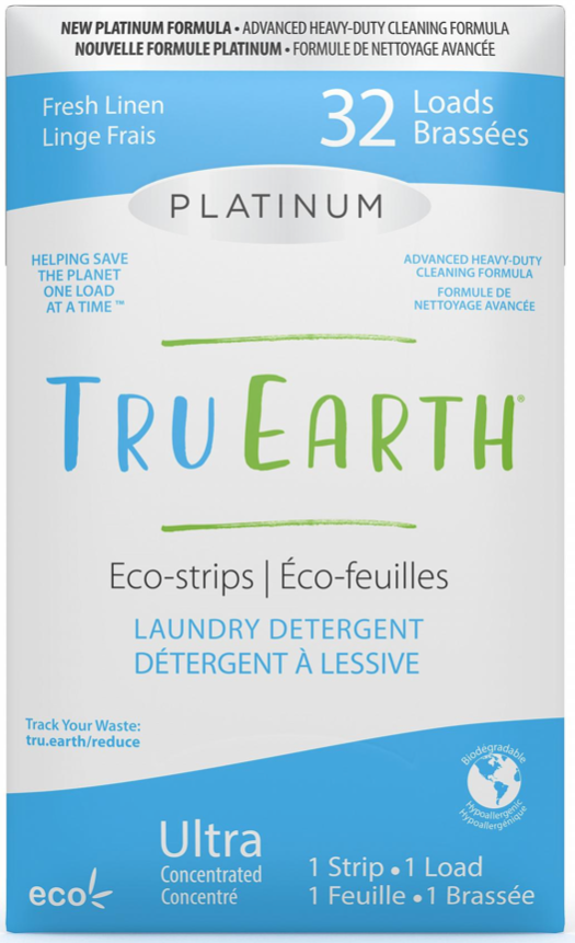 Laundry Detergent PLATINUM (Extra Strength) Eco Strips - Fresh Linen - 32 Loads